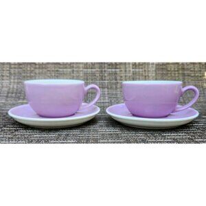 Dibbern Purple Espresso Coffee Cups and Saucers Schonwald Germany Set Of 2